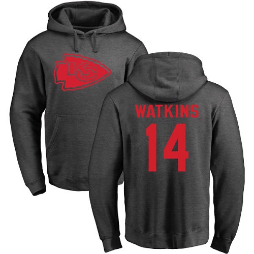 Men Kansas City Chiefs #14 Watkins Sammy Ash One Color Pullover Hoodie